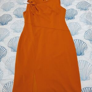 Calvin Klein Vibrant Orange Midi Dress